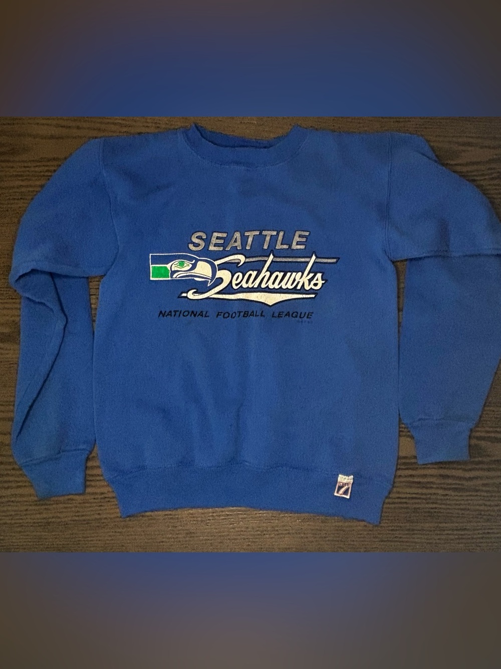 Vintage 80s Logo 7 Seattle Seahawks NFL Crewneck Sweatshirt Youth 14-16 XS